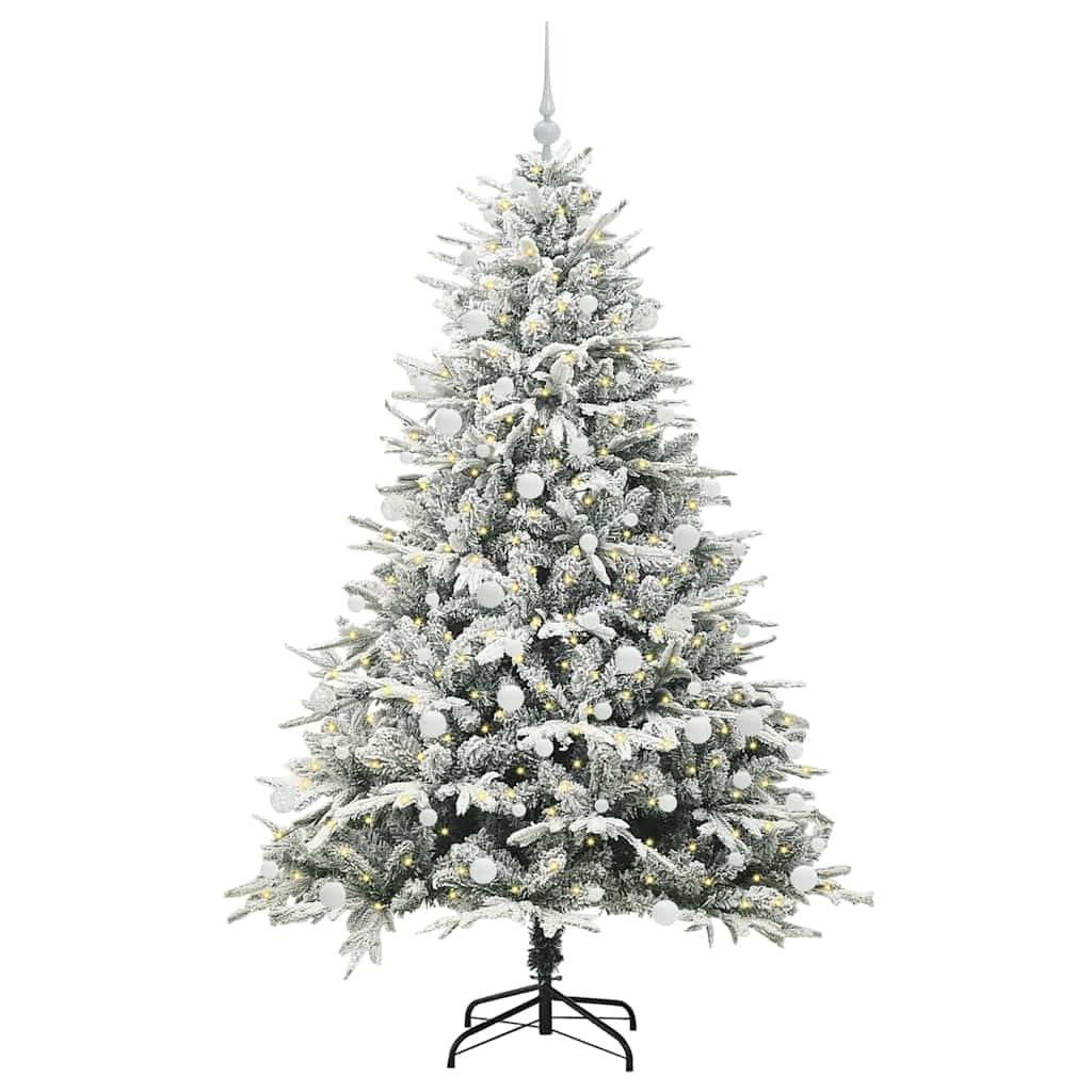Arbre de Noël artificiel pré-éclairé avec ensemble de boules
