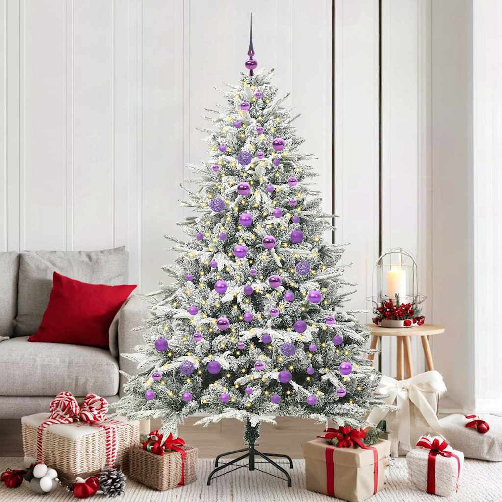 Arbre de Noël artificiel pré-éclairé avec ensemble de boules