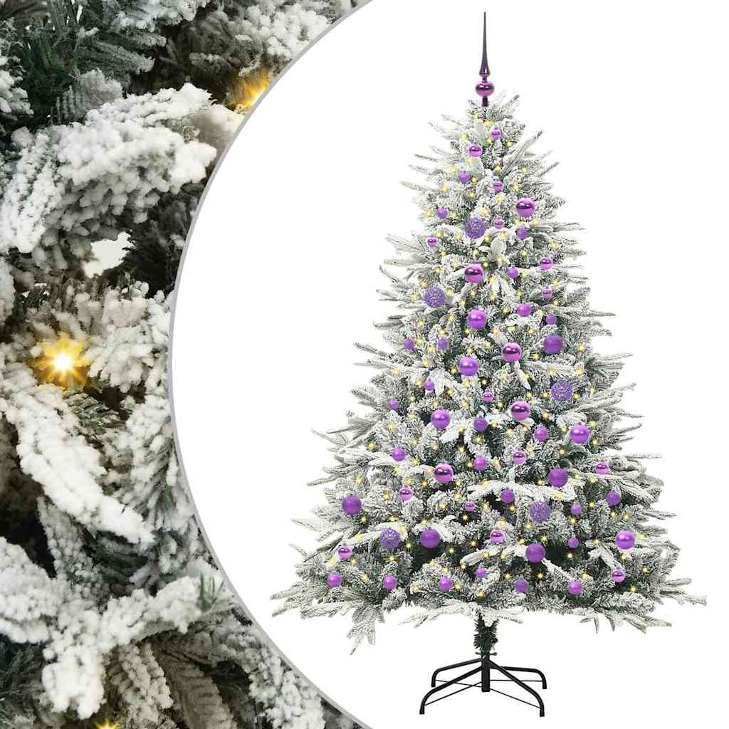 Arbre de Noël artificiel pré-éclairé avec ensemble de boules