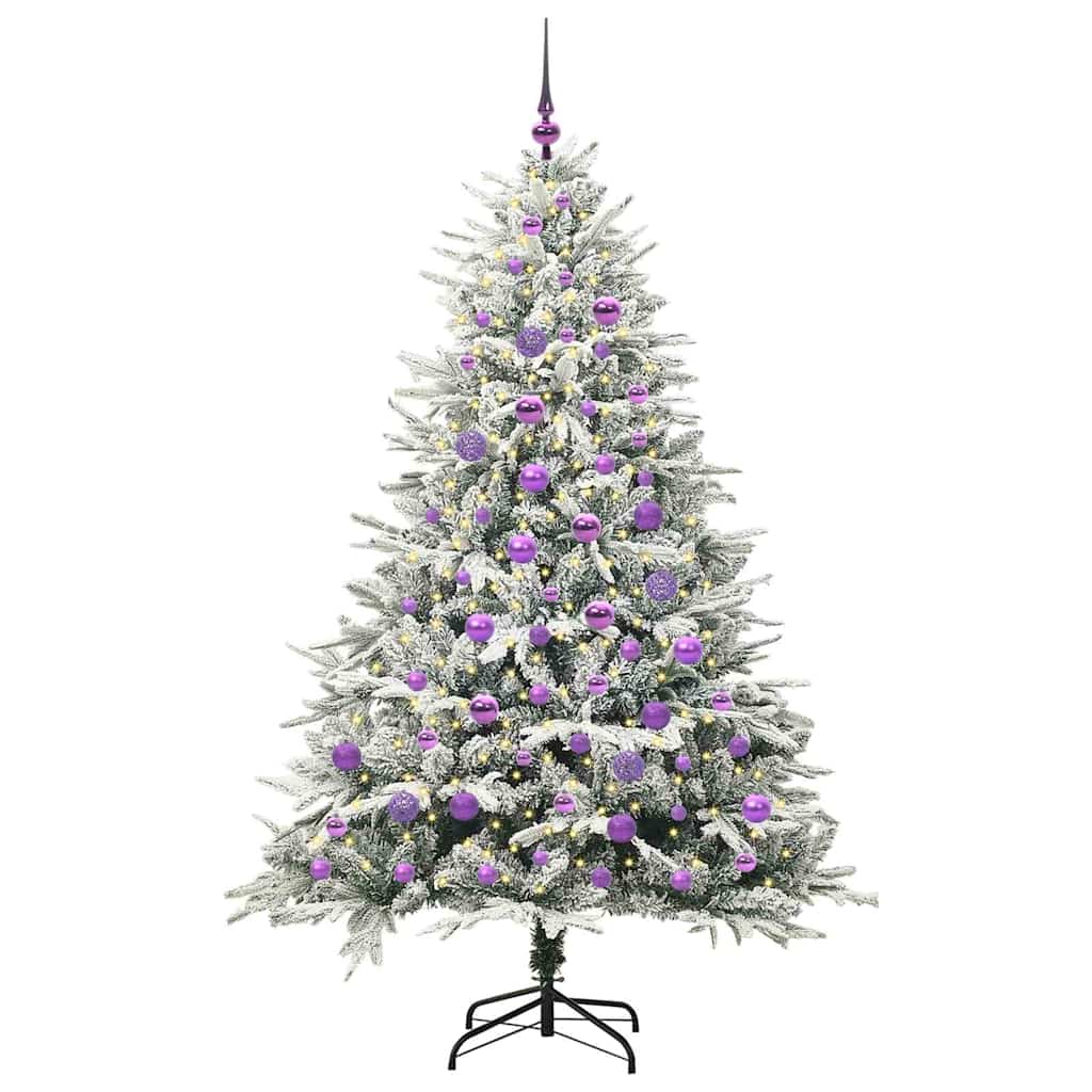 Arbre de Noël artificiel pré-éclairé avec ensemble de boules