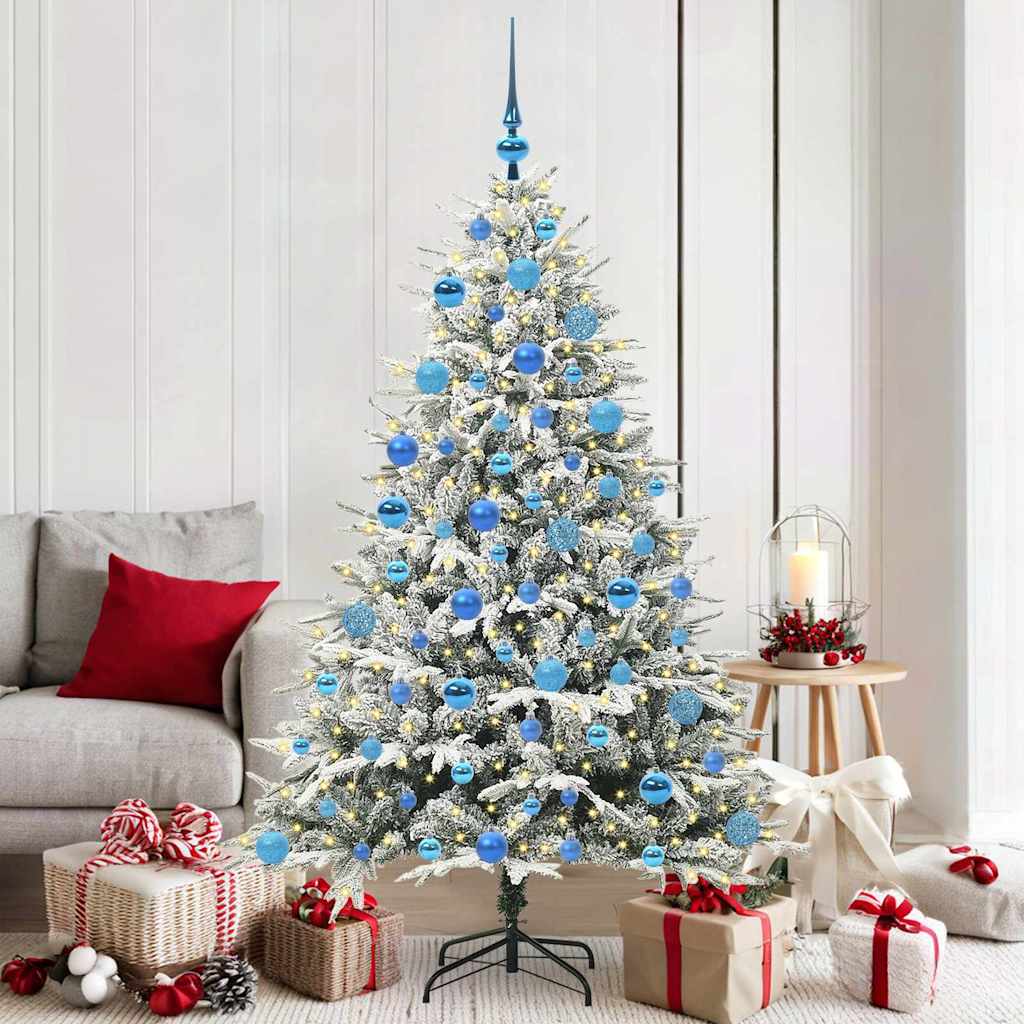 Arbre de Noël artificiel pré-éclairé avec ensemble de boules