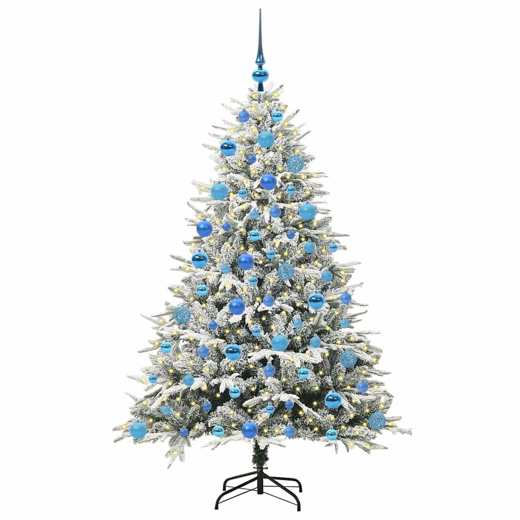 Arbre de Noël artificiel pré-éclairé avec ensemble de boules
