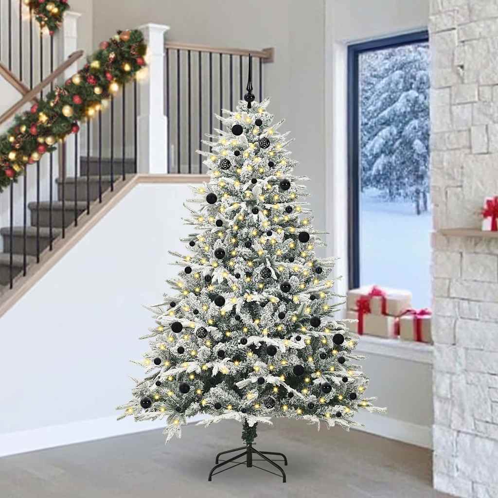 Arbre de Noël artificiel pré-éclairé avec ensemble de boules