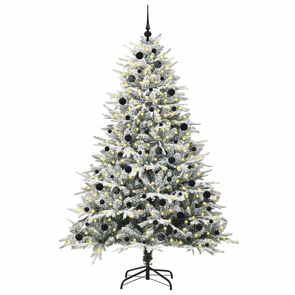 Arbre de Noël artificiel pré-éclairé avec ensemble de boules