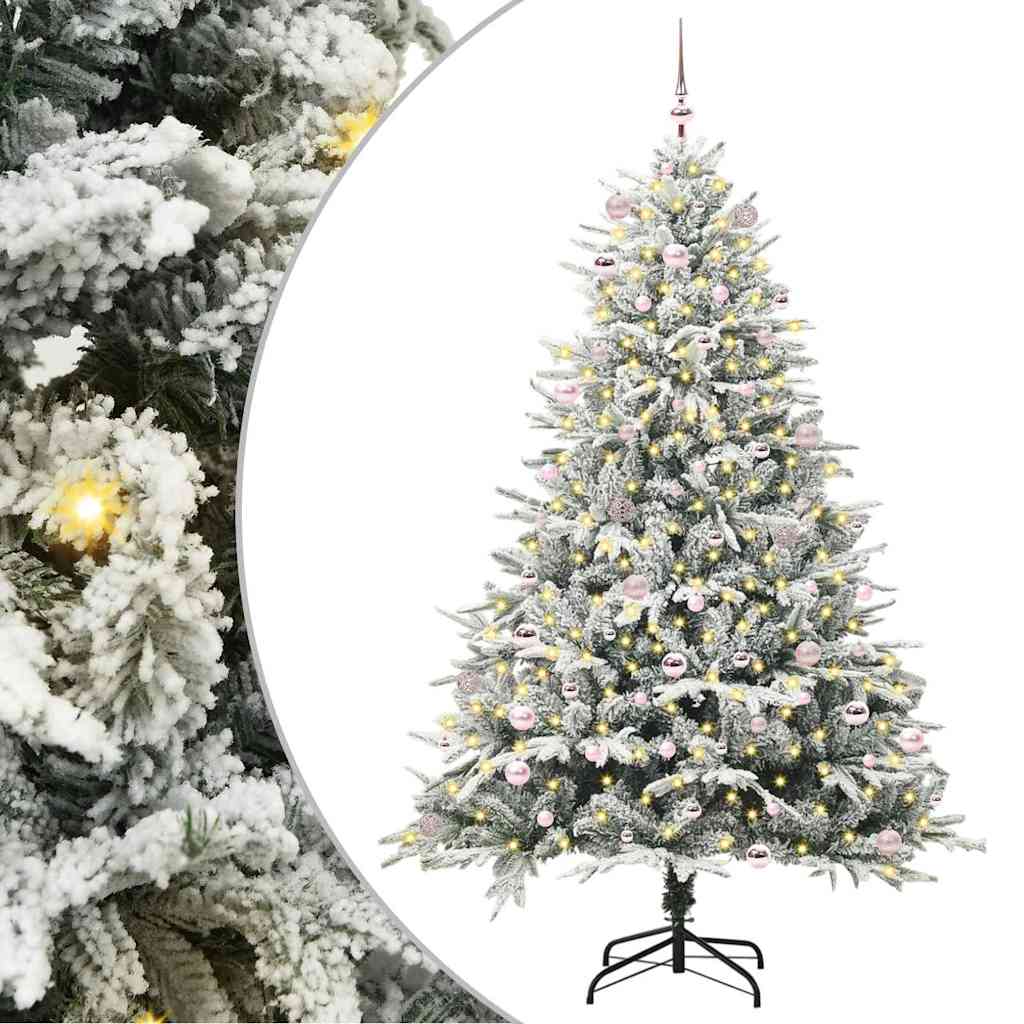 Arbre de Noël artificiel pré-éclairé avec ensemble de boules