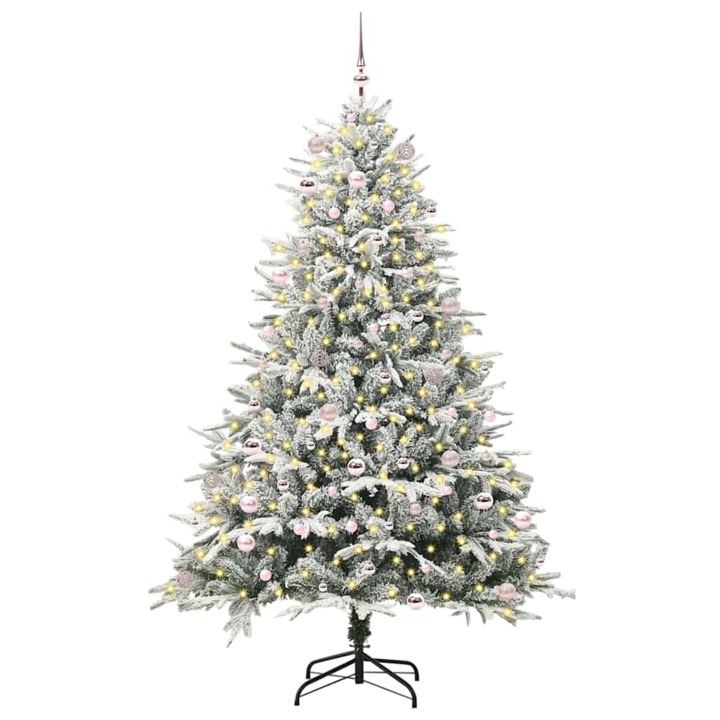 Arbre de Noël artificiel pré-éclairé avec ensemble de boules