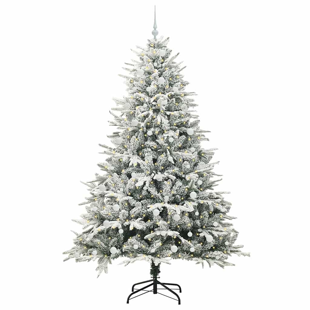 Arbre de Noël artificiel pré-éclairé avec ensemble de boules