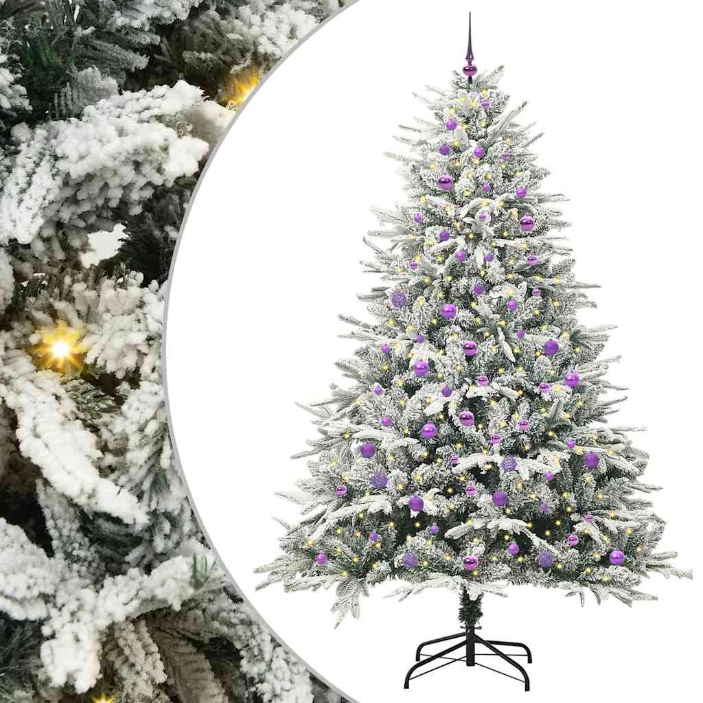 Arbre de Noël artificiel pré-éclairé avec ensemble de boules