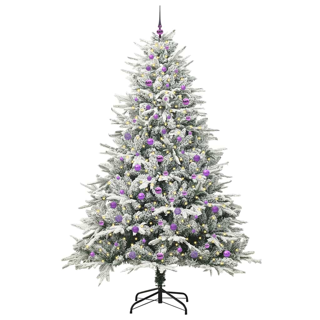 Arbre de Noël artificiel pré-éclairé avec ensemble de boules