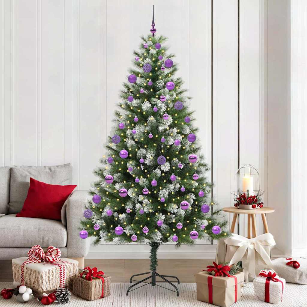 Sapin de Noël artificiel à charnière avec neige en flocons