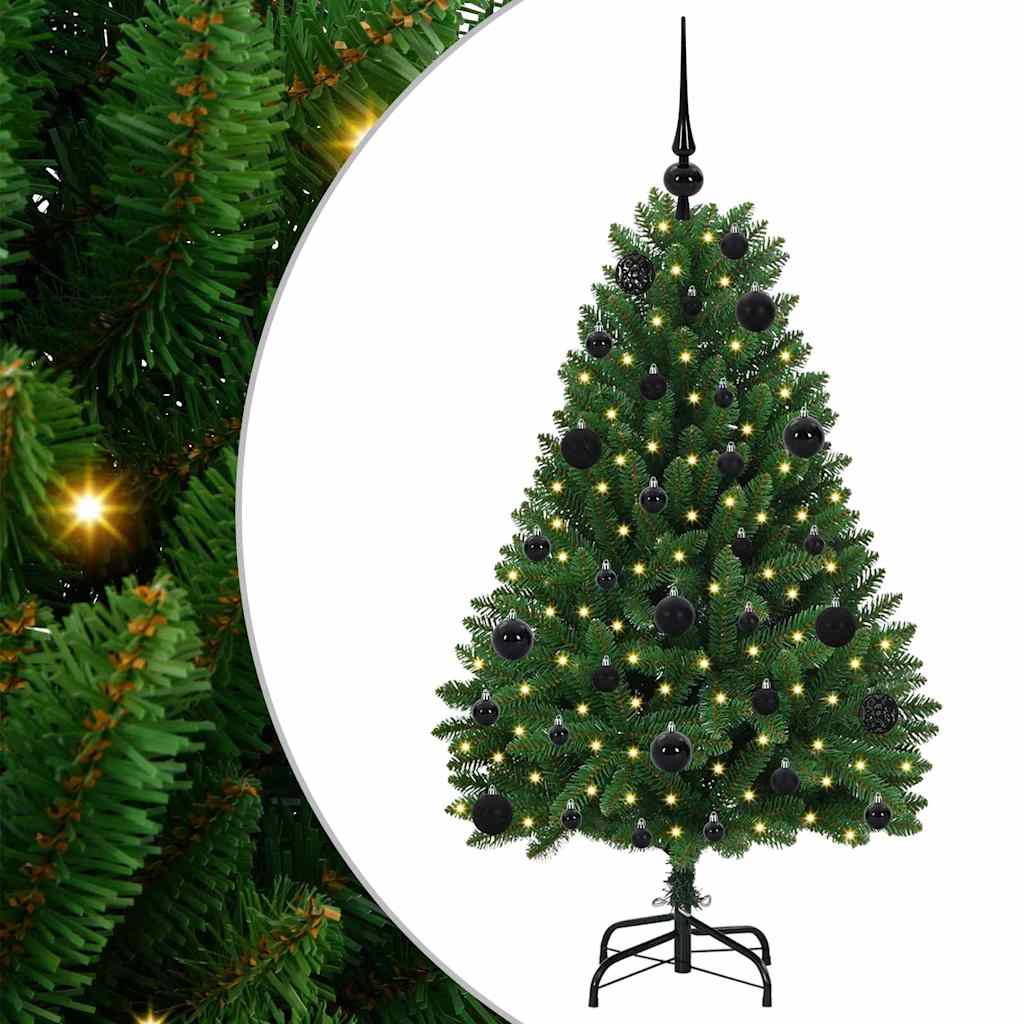 Sapin de Noël artificiel avec 150 LED Vert 120 cm PVC et métal - XIOS