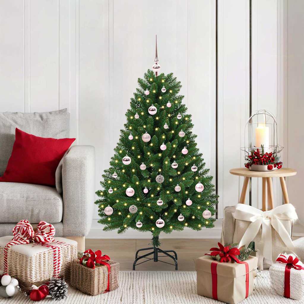 Sapin de Noël artificiel avec 150 LED Vert 120 cm PVC et métal - XIOS