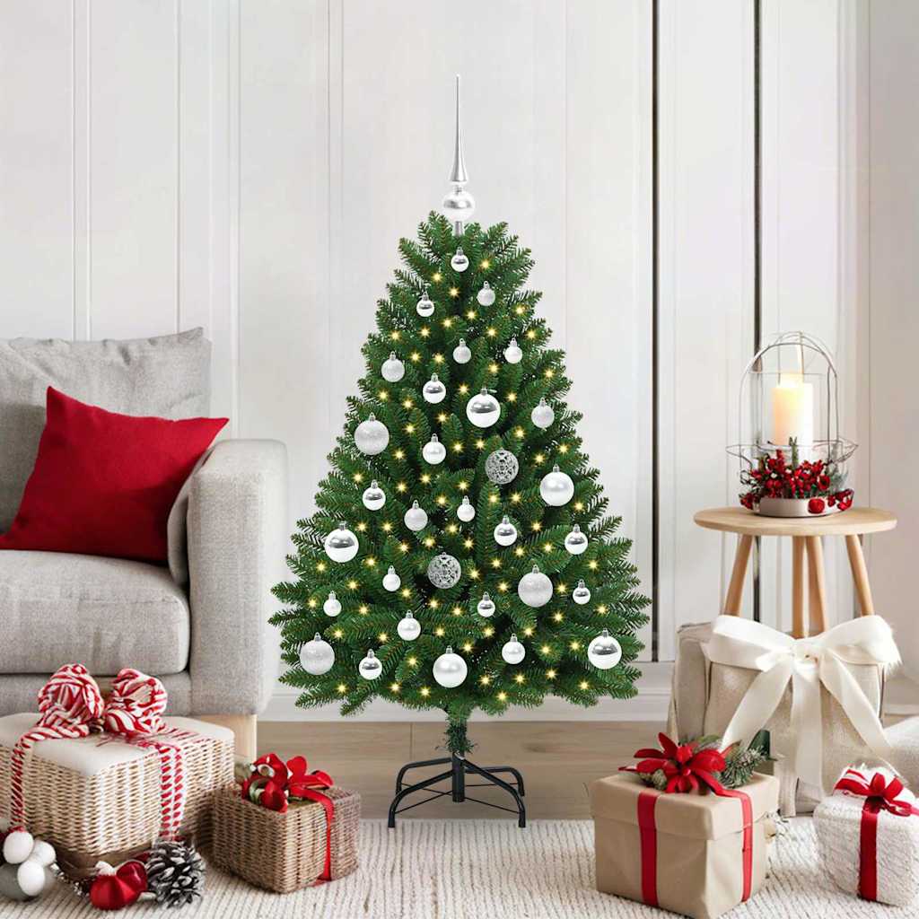 Sapin de Noël artificiel avec 150 LED Vert 120 cm PVC et métal - XIOS