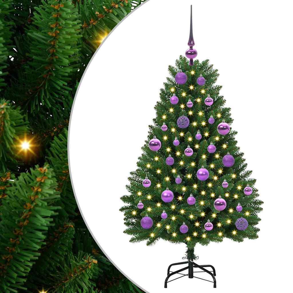 Sapin de Noël artificiel avec 150 LED Vert 120 cm PVC et métal - XIOS