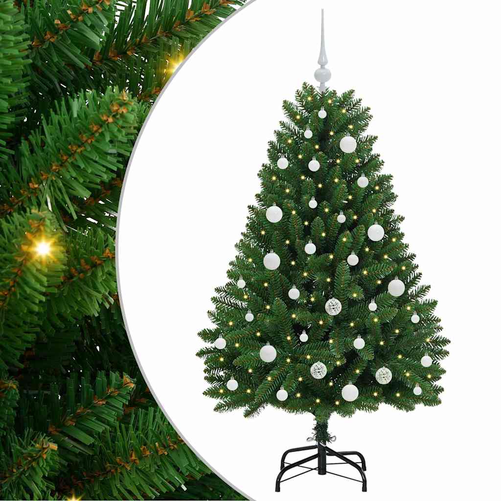 Sapin de Noël artificiel avec 150 LED Vert 150 cm PVC et métal - XIOS