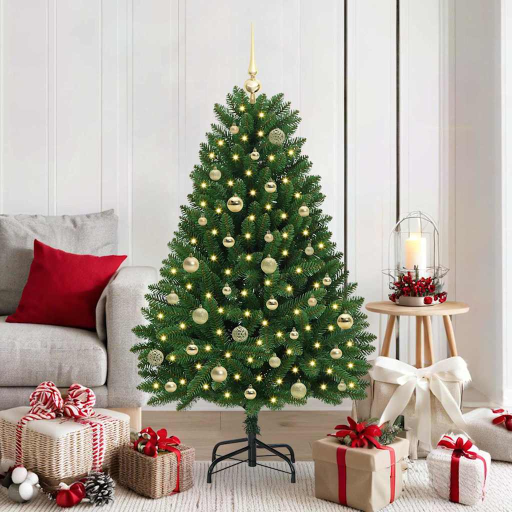 Sapin de Noël artificiel avec 150 LED Vert 150 cm PVC et métal - XIOS
