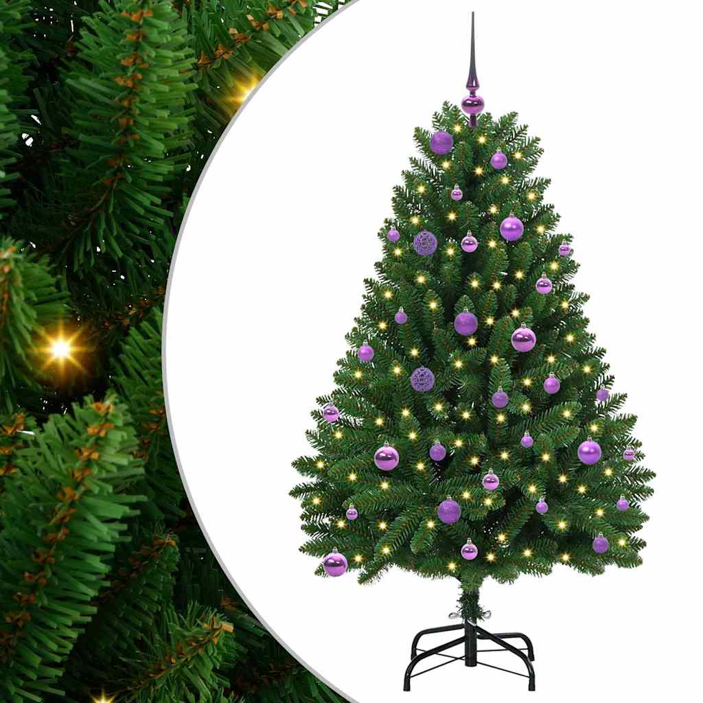 Sapin de Noël artificiel avec 150 LED Vert 150 cm PVC et métal - XIOS