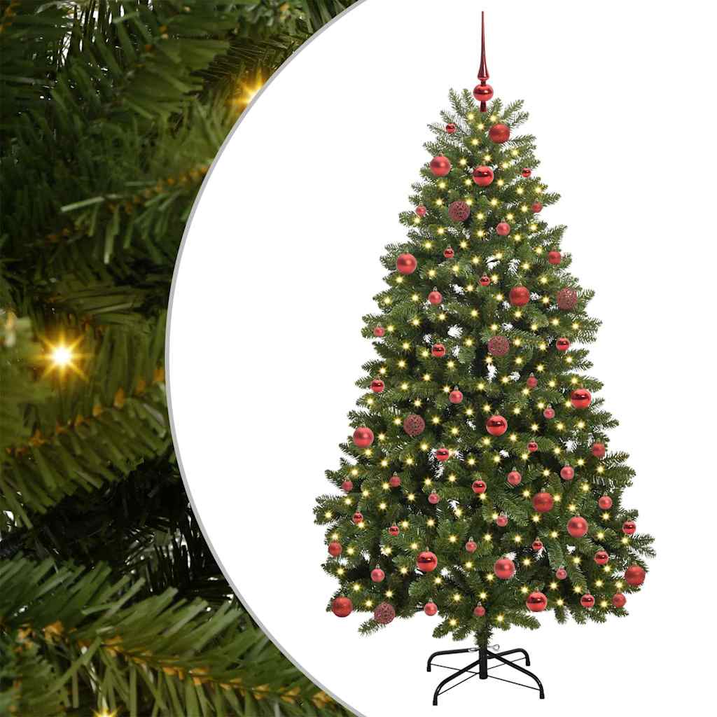 Sapin de Noël artificiel avec 300 LED Vert 180 cm PVC et métal - XIOS