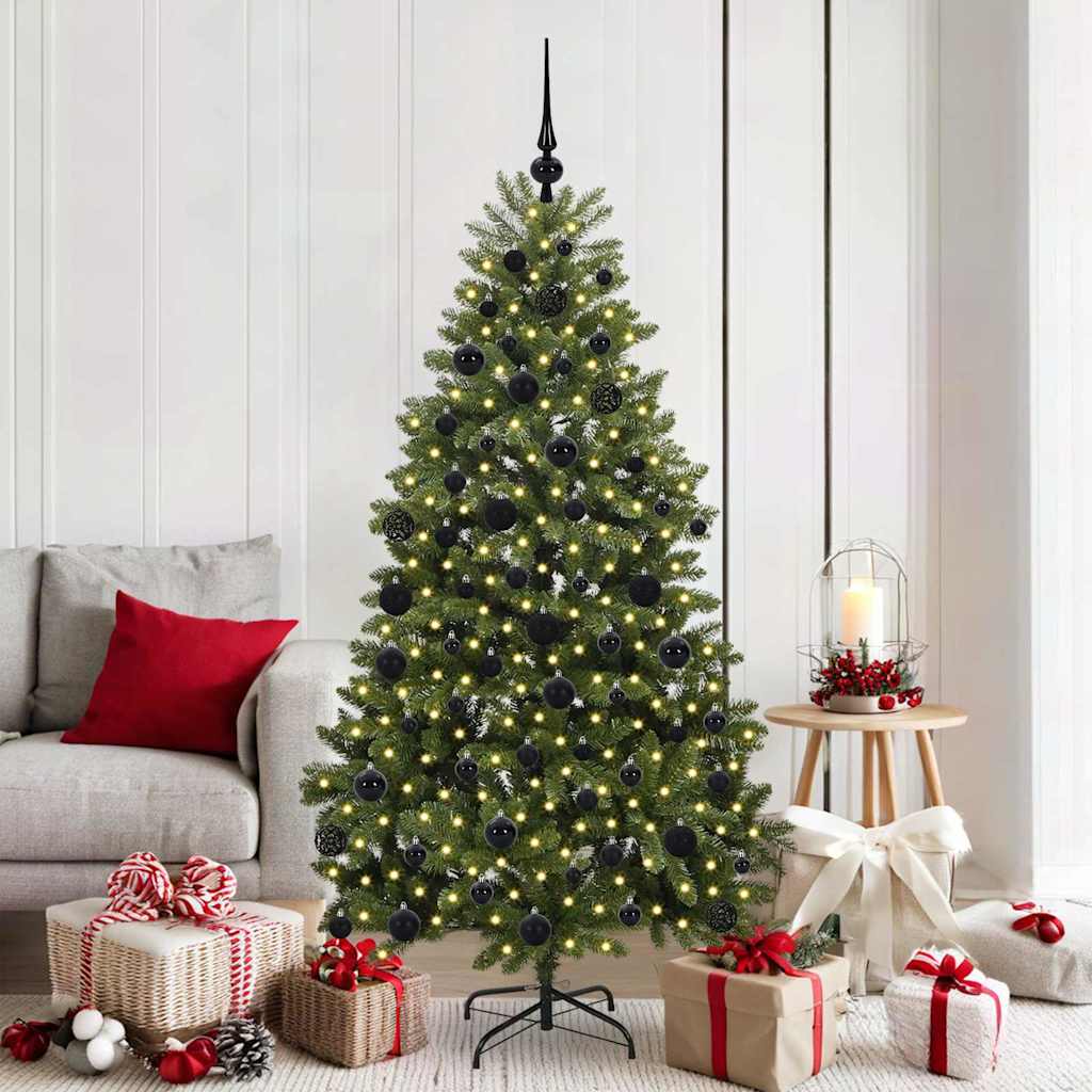 Sapin de Noël artificiel avec 300 LED Vert 180 cm PVC et métal - XIOS