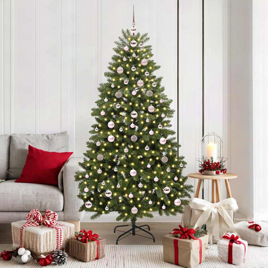 Sapin de Noël artificiel avec 300 LED Vert 180 cm PVC et métal - XIOS