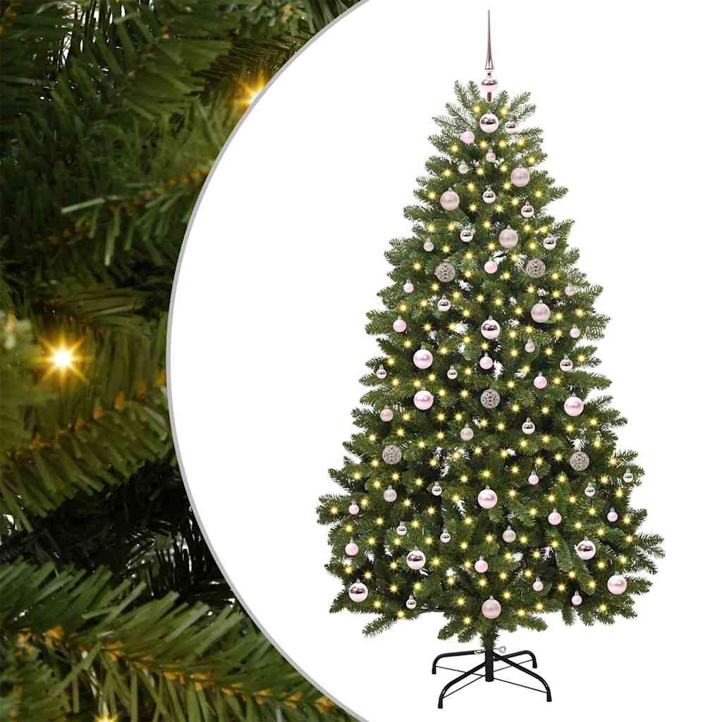 Sapin de Noël artificiel avec 300 LED Vert 180 cm PVC et métal - XIOS
