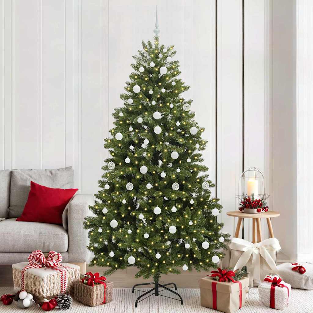 Sapin de Noël artificiel avec 300 LED Vert 210 cm PVC et métal - XIOS