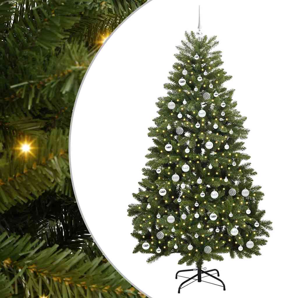Sapin de Noël artificiel avec 300 LED Vert 210 cm PVC et métal - XIOS