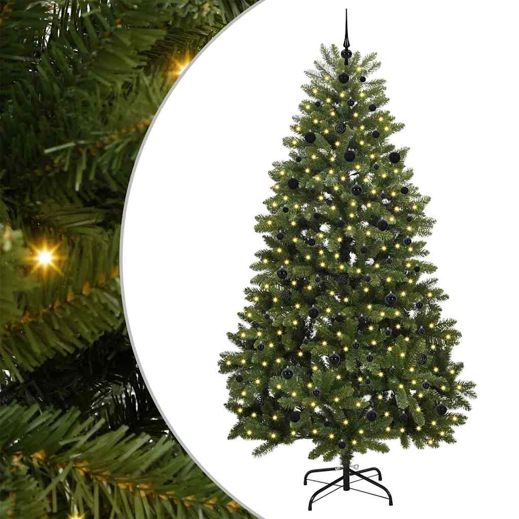 Sapin de Noël artificiel avec 300 LED Vert 240 cm PVC et métal - XIOS