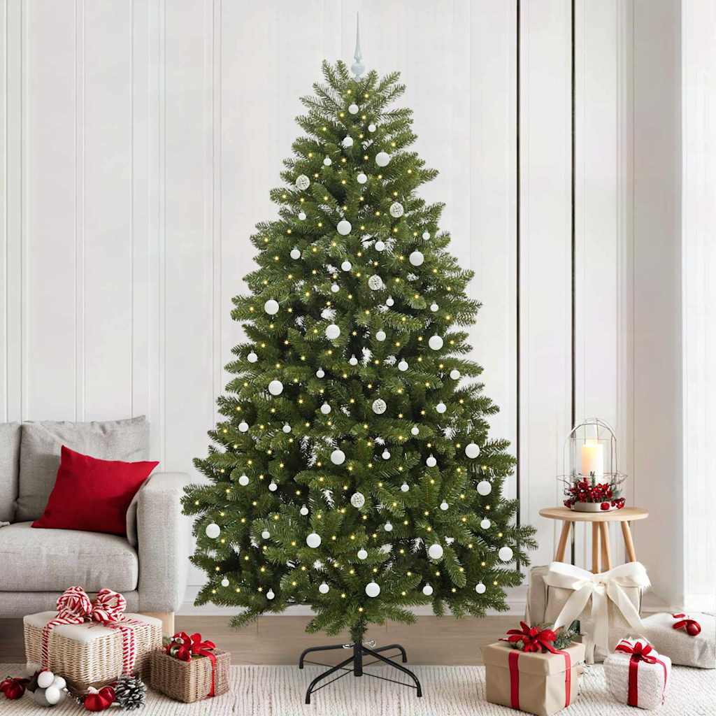 Sapin de Noël artificiel avec 300 LED Vert 240 cm PVC et métal - XIOS