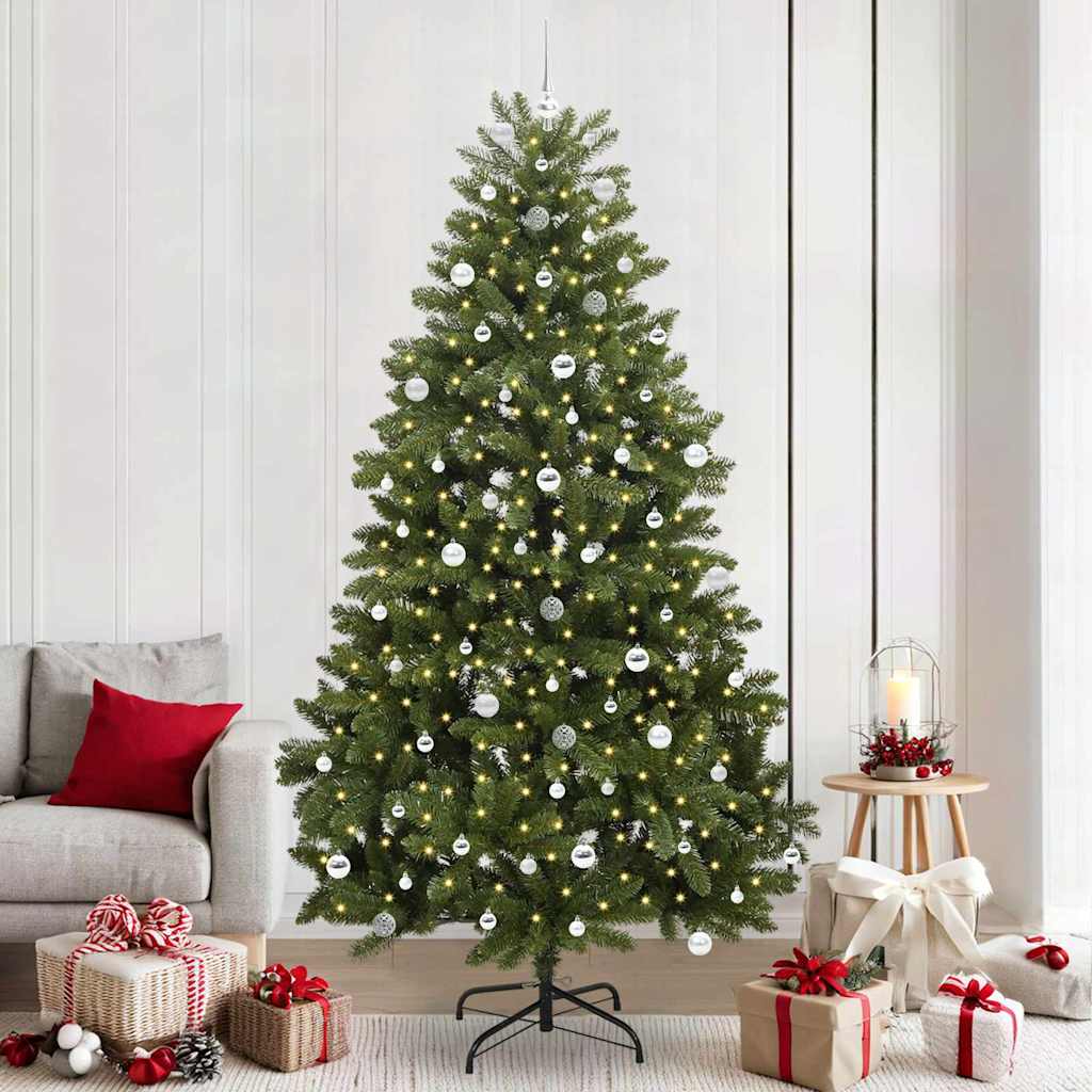 Sapin de Noël artificiel avec 300 LED Vert 240 cm PVC et métal - XIOS