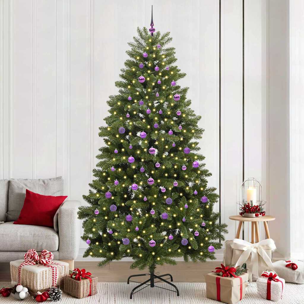 Sapin de Noël artificiel avec 300 LED Vert 240 cm PVC et métal - XIOS