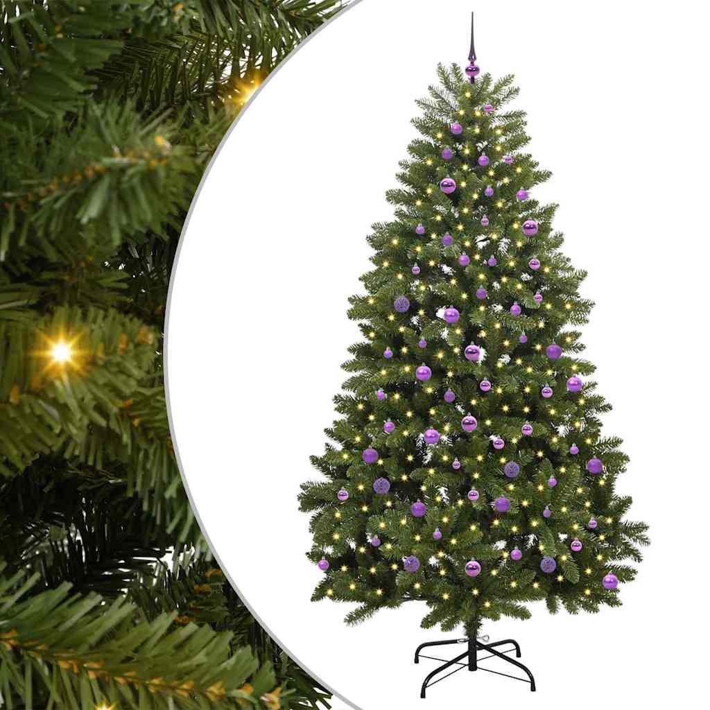 Sapin de Noël artificiel avec 300 LED Vert 240 cm PVC et métal - XIOS