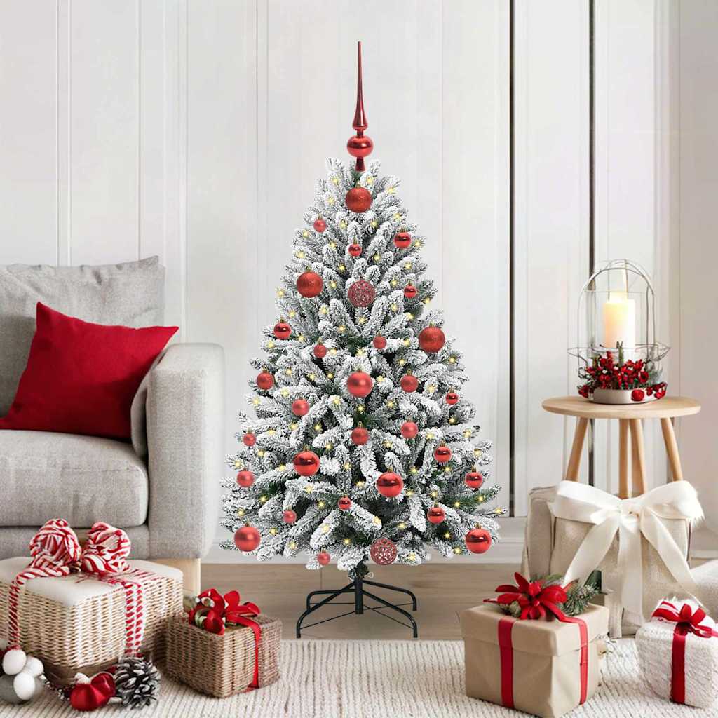 Sapin de Noël artificiel Vert et blanc 120 cm PVC et métal - XIOS