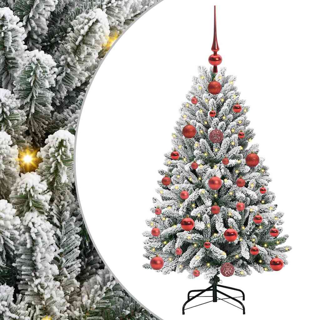 Sapin de Noël artificiel Vert et blanc 120 cm PVC et métal - XIOS