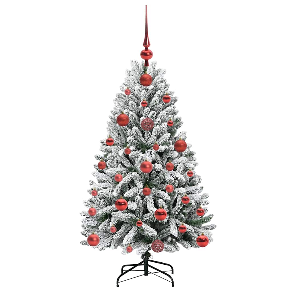 Sapin de Noël artificiel Vert et blanc 120 cm PVC et métal - XIOS
