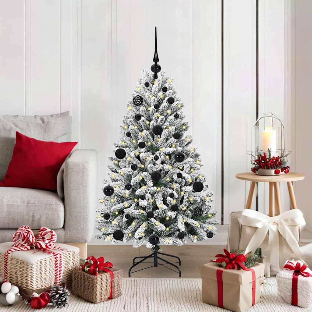 Sapin de Noël artificiel Vert et blanc 120 cm PVC et métal - XIOS