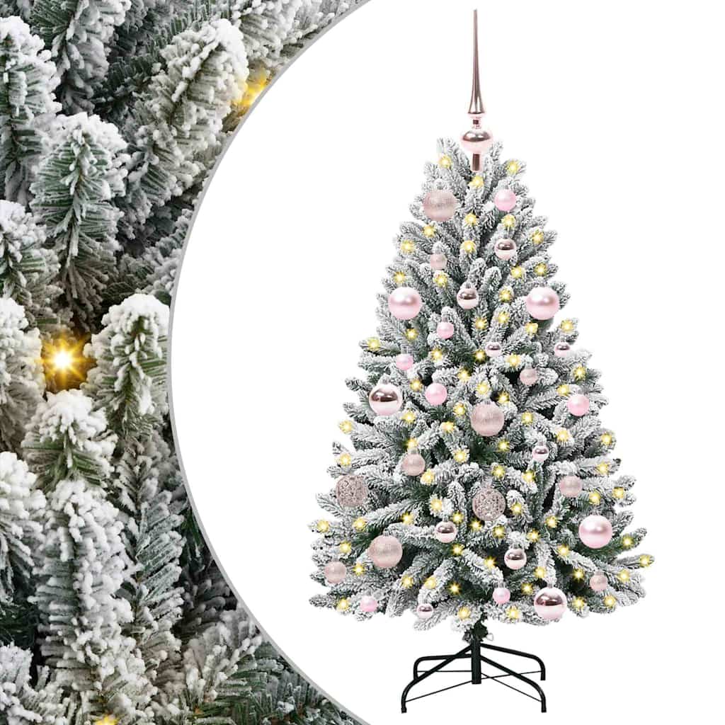 Sapin de Noël artificiel Vert et blanc 120 cm PVC et métal - XIOS