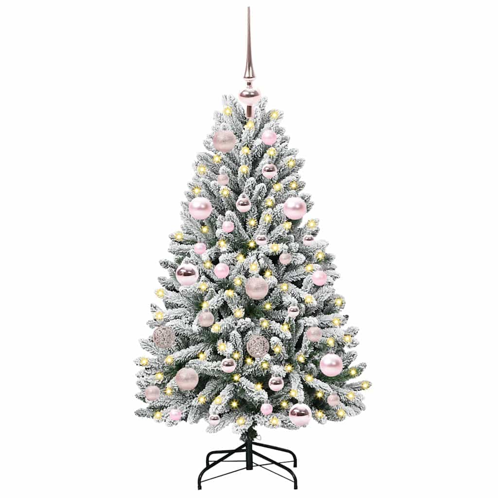 Sapin de Noël artificiel Vert et blanc 120 cm PVC et métal - XIOS