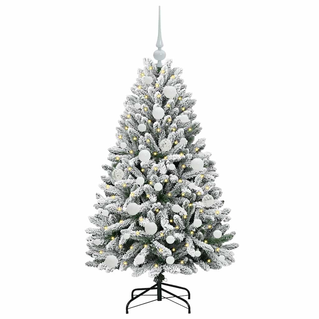 Sapin de Noël artificiel Vert et blanc 120 cm PVC et métal - XIOS
