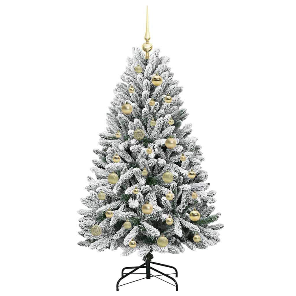 Sapin de Noël artificiel Vert et blanc 120 cm PVC et métal - XIOS