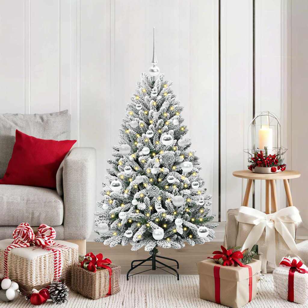 Sapin de Noël artificiel Vert et blanc 120 cm PVC et métal - XIOS