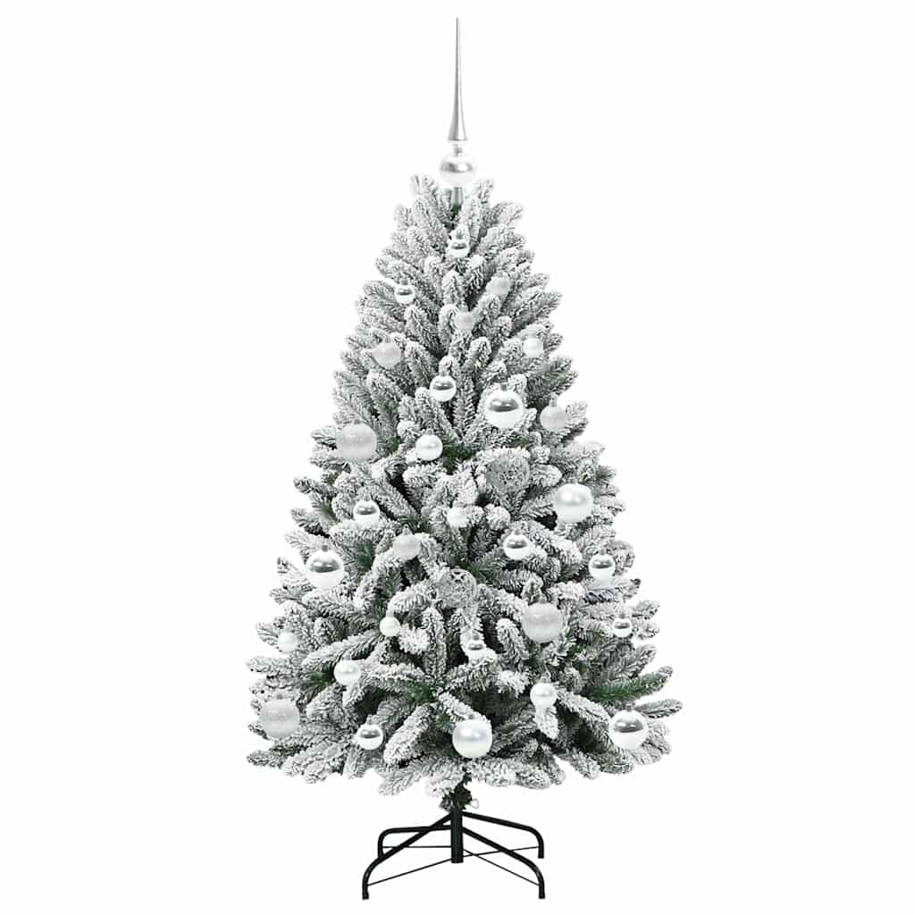 Sapin de Noël artificiel Vert et blanc 120 cm PVC et métal - XIOS