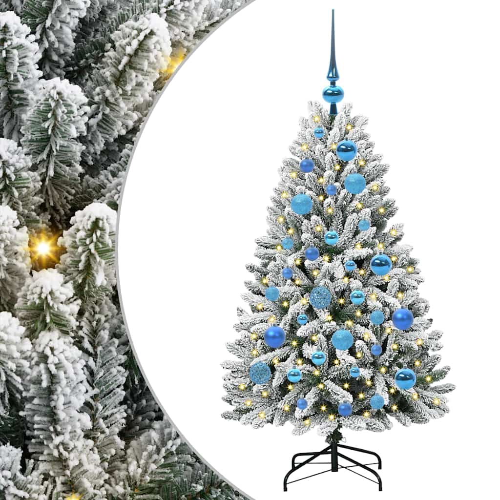 Sapin de Noël artificiel Vert et blanc 120 cm PVC et métal - XIOS