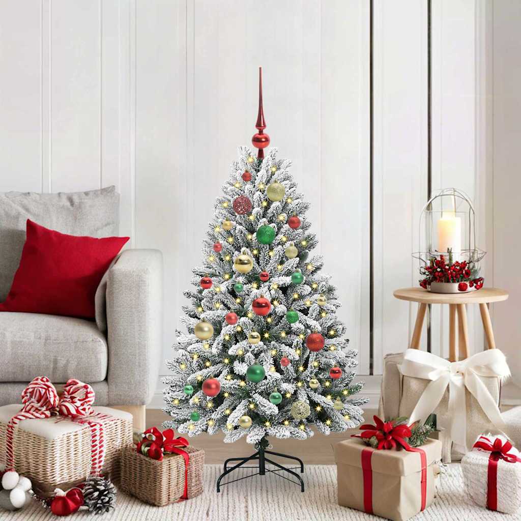 Sapin de Noël artificiel Vert et blanc 120 cm PVC et métal - XIOS