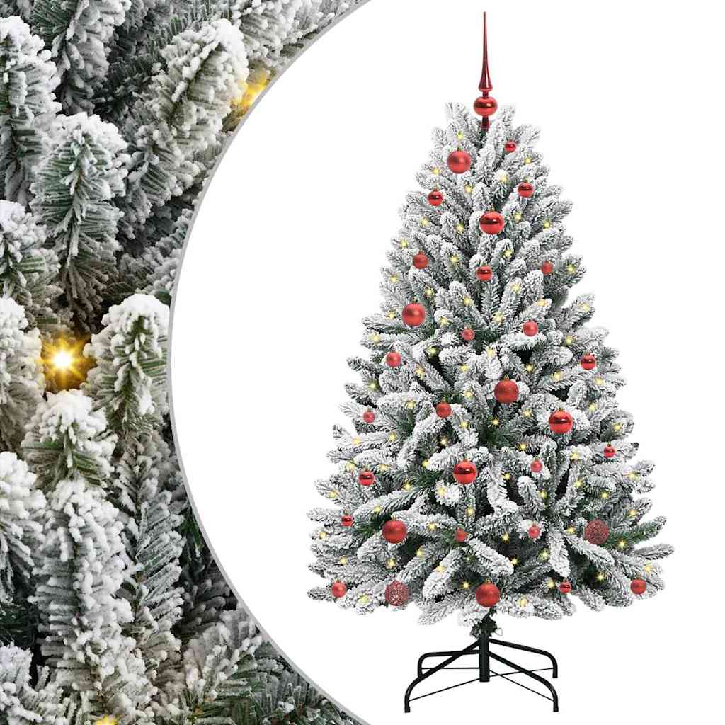 Sapin de Noël artificiel Vert et blanc 150 cm PVC et métal - XIOS