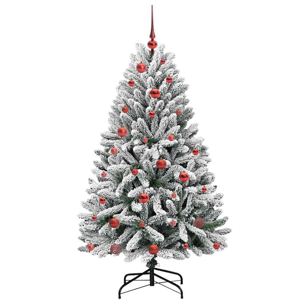 Sapin de Noël artificiel Vert et blanc 150 cm PVC et métal - XIOS