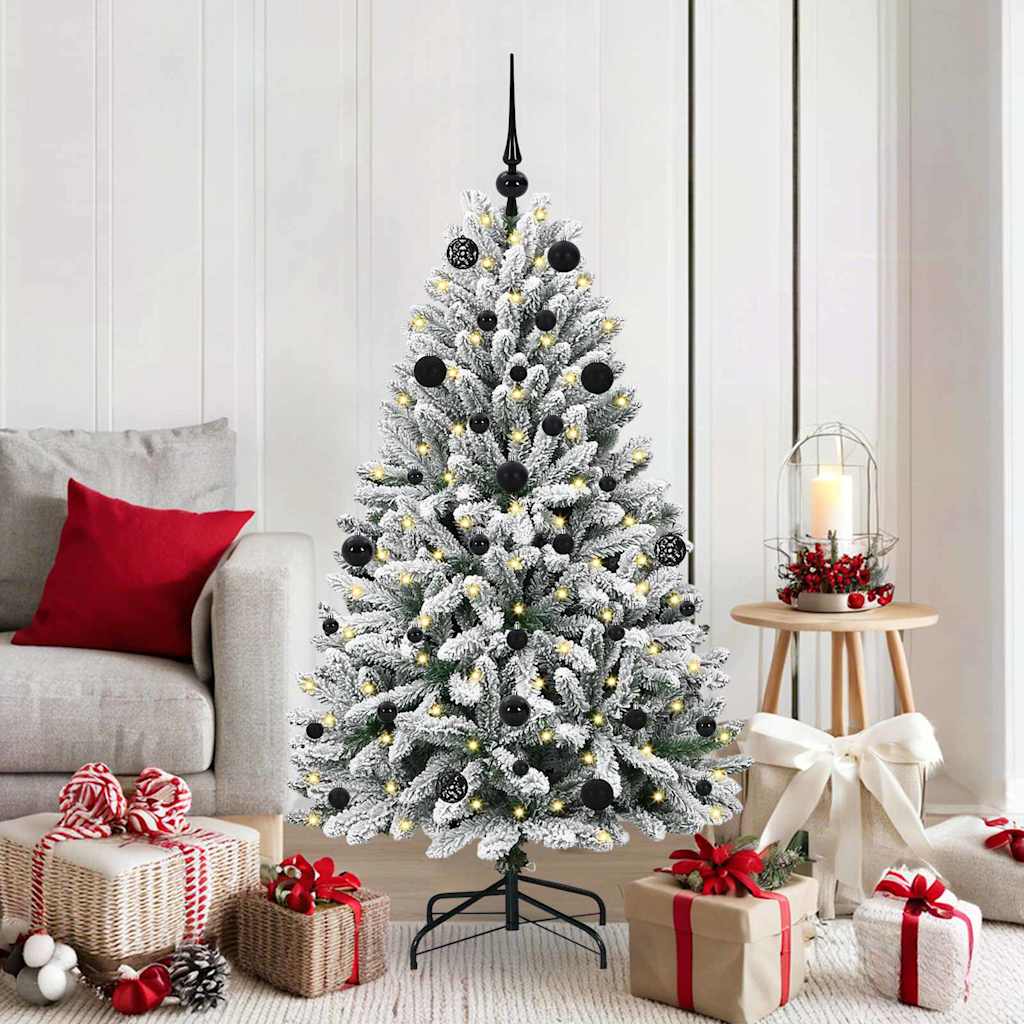 Sapin de Noël artificiel Vert et blanc 150 cm PVC et métal - XIOS