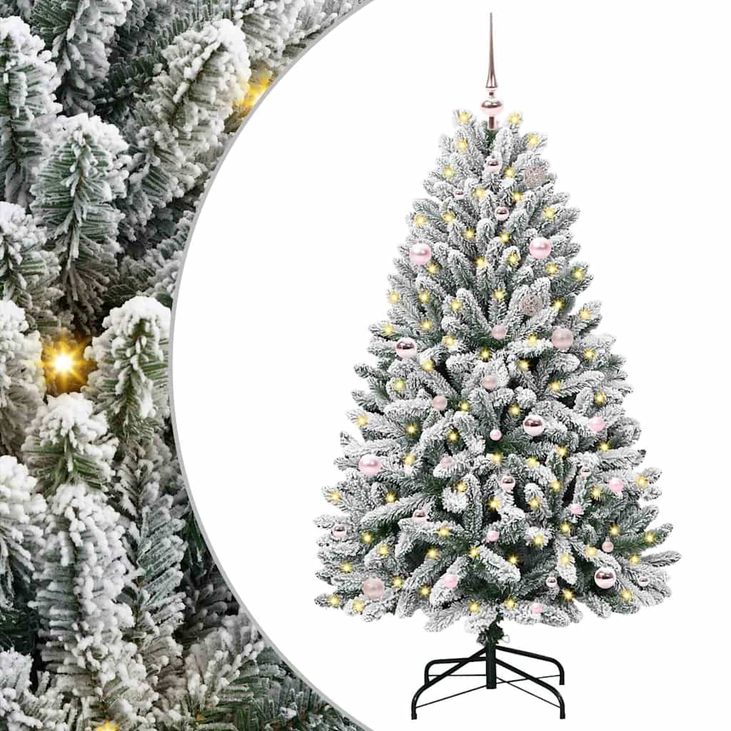 Sapin de Noël artificiel Vert et blanc 150 cm PVC et métal - XIOS