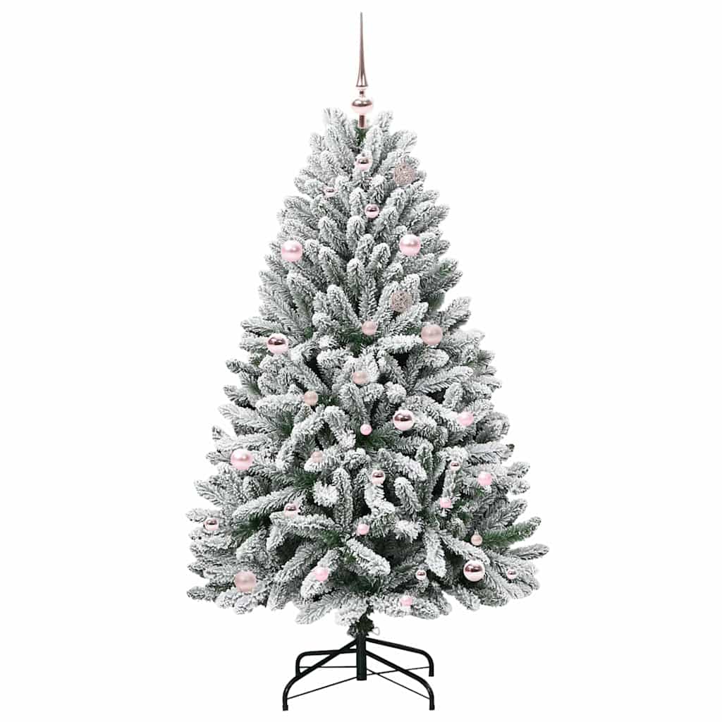 Sapin de Noël artificiel Vert et blanc 150 cm PVC et métal - XIOS