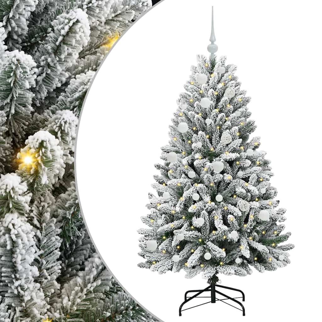 Sapin de Noël artificiel Vert et blanc 150 cm PVC et métal - XIOS